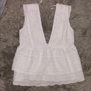 Gianni Bono White Lace Ruffle Top